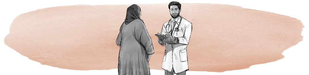 Doctor with patient
